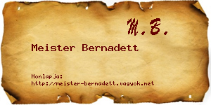 Meister Bernadett névjegykártya